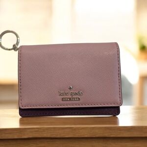 Kate Spade♤ Two-tone Mini Wallet, Mauve & Burgundy EUC